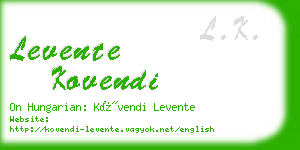 levente kovendi business card